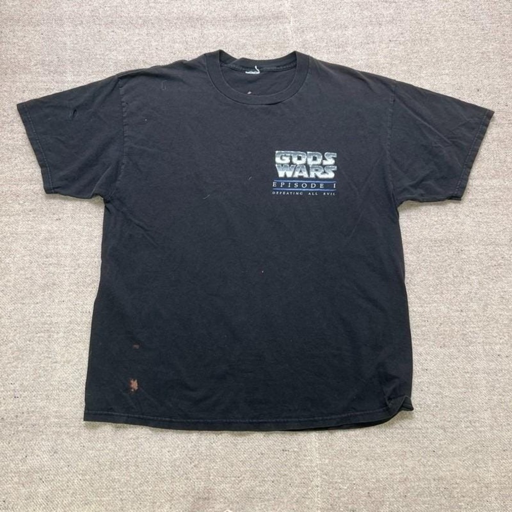 Vintage God Wars Shirt Mens XL Black 1990s Star Wars Parody